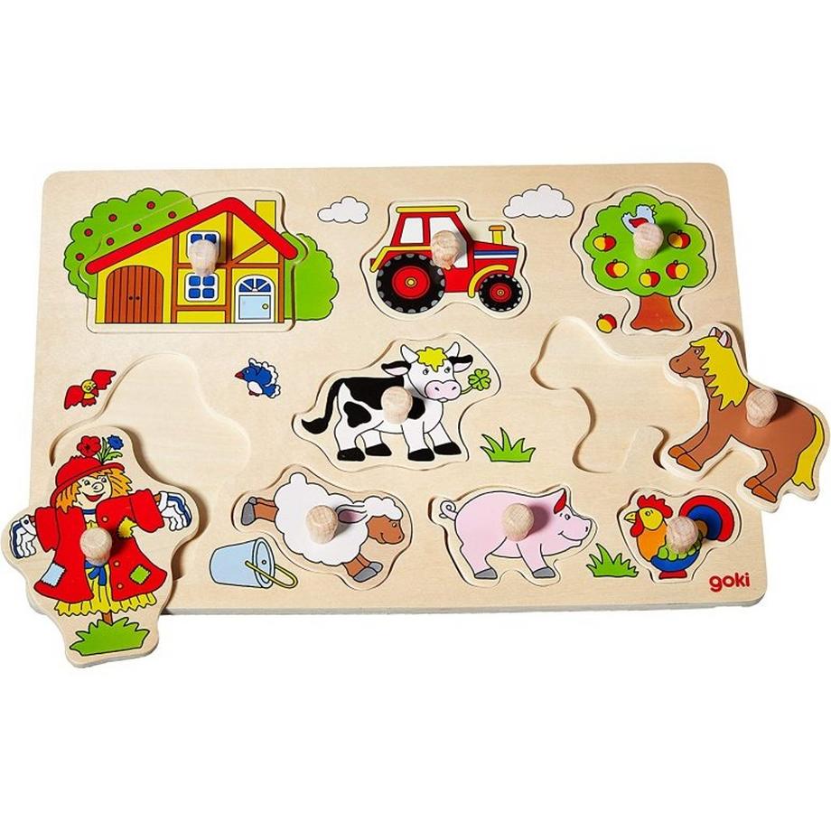 goki  Puzzle Steckpuzzle Bauernhof VI (9Teile) 