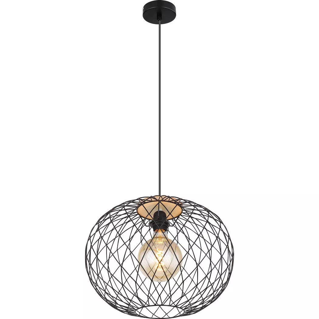 mutoni – Hängeleuchte Lacky Metall matt 1xE27, One Size, Schwarz