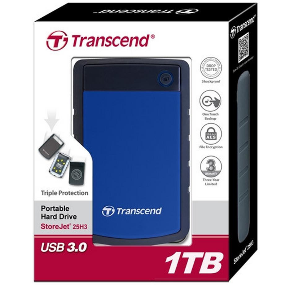 Transcend  HDD portatile StoreJet 2,5" 1TB USB 3.1 Gen 1 Blu 