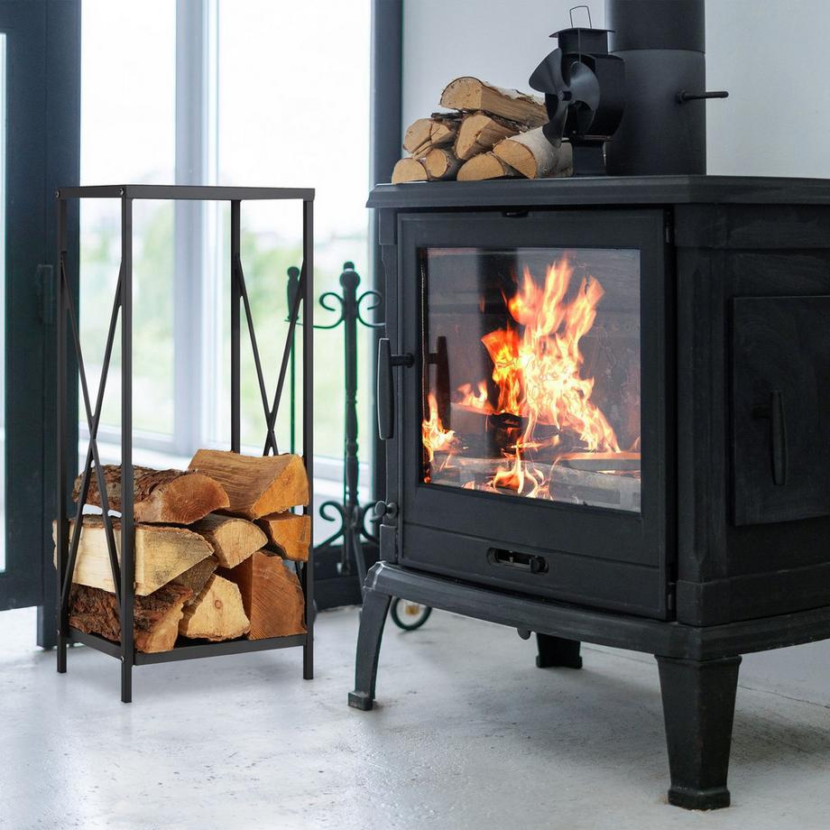 B2X  Étagère en bois et acier noir 