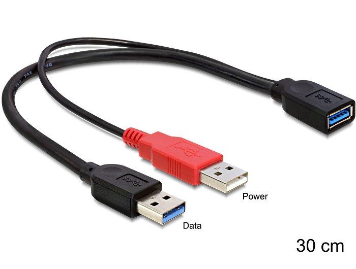 DeLock  83176 USB Kabel 0,3 m USB 3.2 Gen 1 (3.1 Gen 1) USB A 2 x USB A 