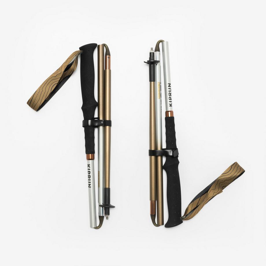 KIPRUN  Bâtons trail running pliables aluminium 3 brins, Kiprun 500 