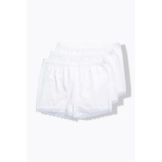 Ulla Popken Pantaloncini 3 Pezzi Bordo in Pizzo  