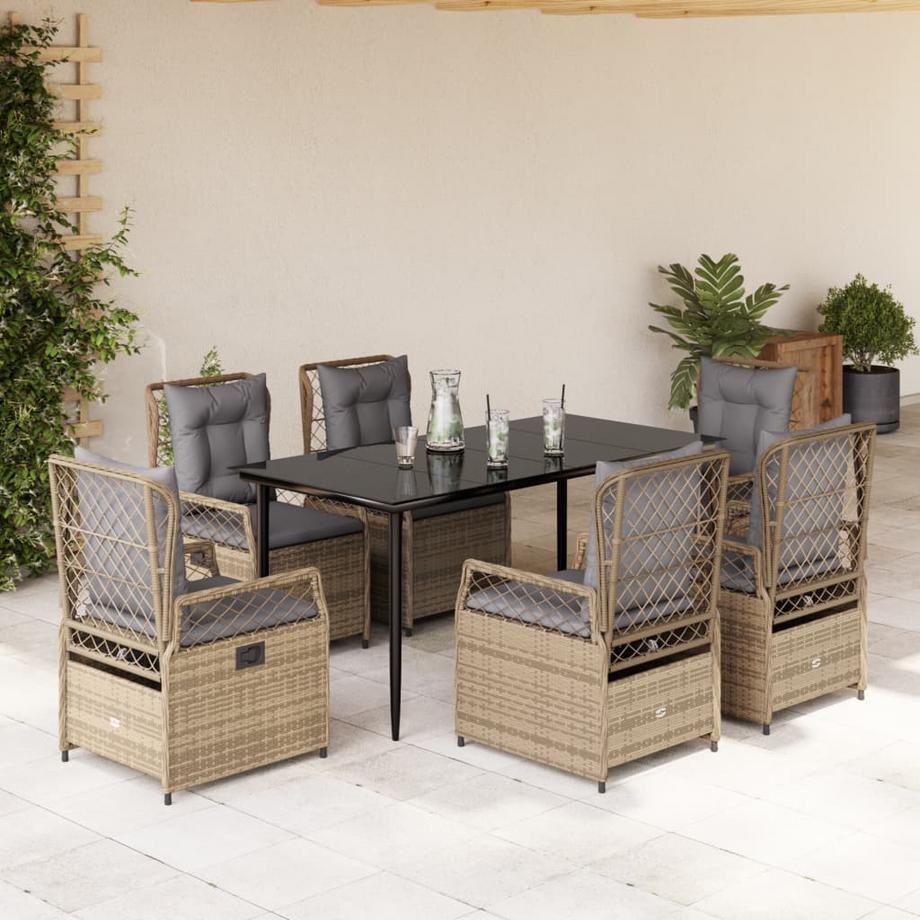 VidaXL Ensemble de salle à manger de jardin rotin synthétique  