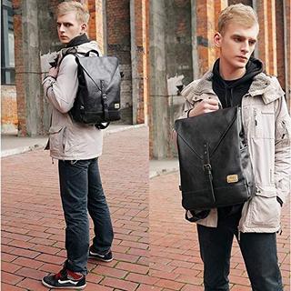 Only-bags.store PU Leder Vintage Laptop Rucksack  