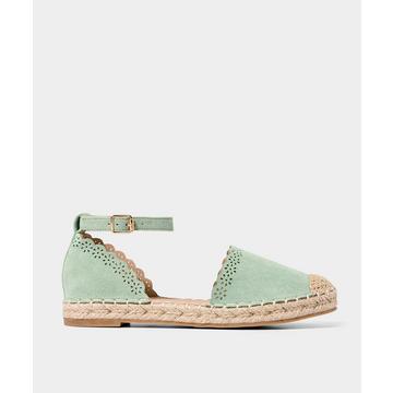 Flache Espadrilles mit Blumenmuster