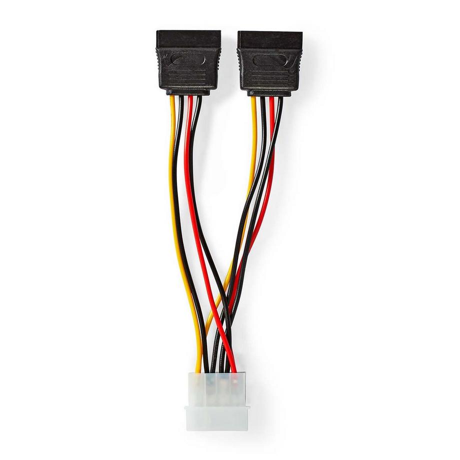 Nedis  Cavo di alimentazione interno | Molex Maschio | 2x SATA a 15 pin femmina | Placcato in oro | 0,15 mt | Rotondo | PVC | Multicolore | Scatola 