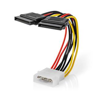 Nedis  Internes Stromkabel | Molex-Stecker | 2x SATA 15-Pin Buchse | Vergoldet | 0,15m | Rund | PVC | Mehrfarbig | Kasten 