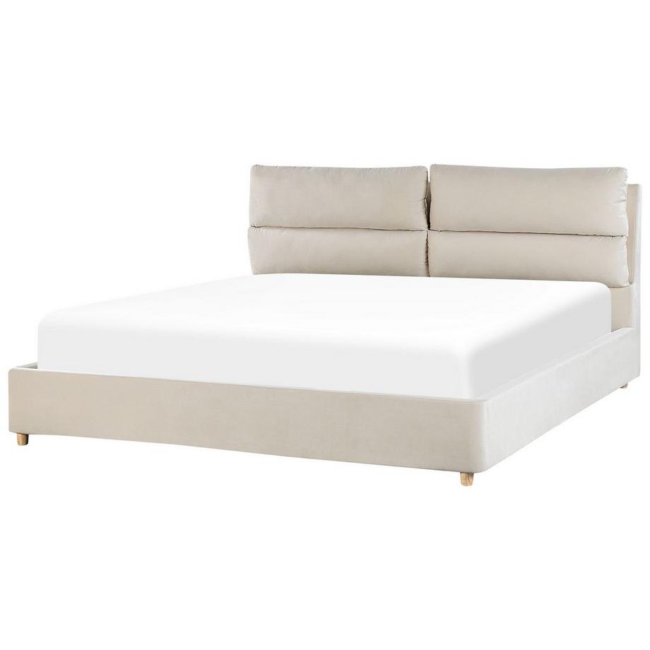 Beliani Lit à lattes en Velours Moderne BATILLY  