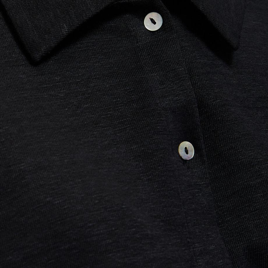 La Redoute Collections T-shirt Lin Col Polo Manches Courtes  