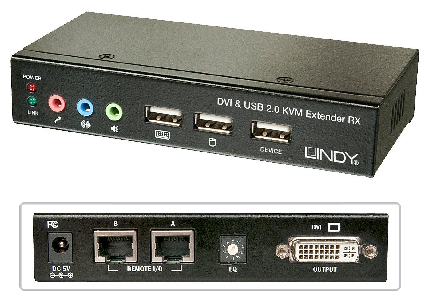 LINDY  39377 commutateur écran, clavier et souris Noir 