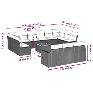 VidaXL Ensemble de canapés de jardin rotin synthétique  