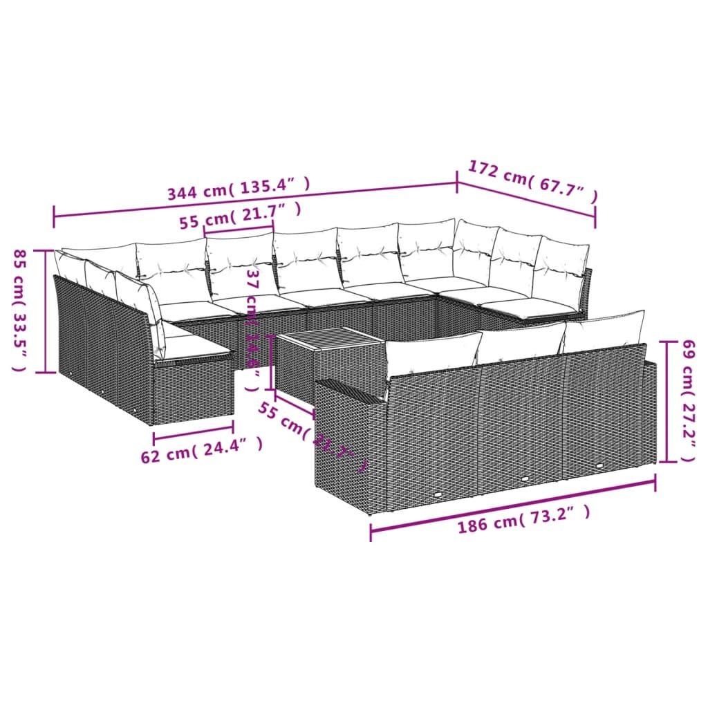 VidaXL set divano da giardino Polirattan  