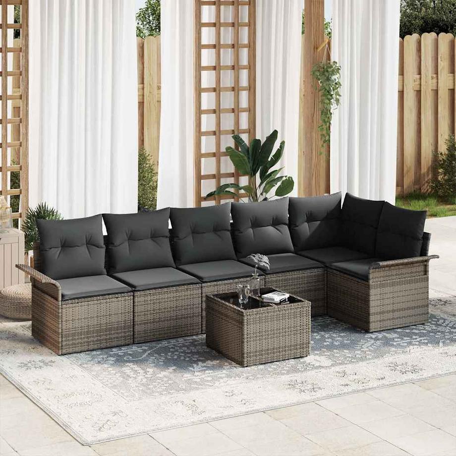 VidaXL Ensemble de canapé de jardin poly rattan  
