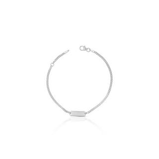 MUAU Schmuck  Bébé Bracelet Panzer Weissgold 750, 18cm Gravurplatte 2.1cm 