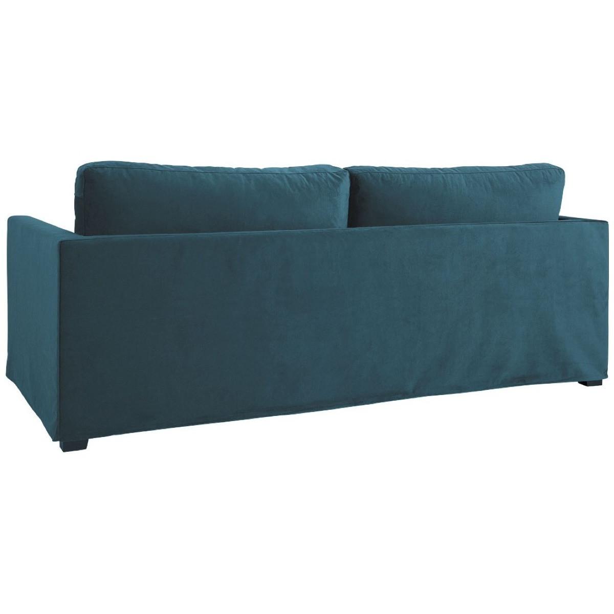 Blanc d'Ivoire Sofa Angie Samt pfauenblau 215  