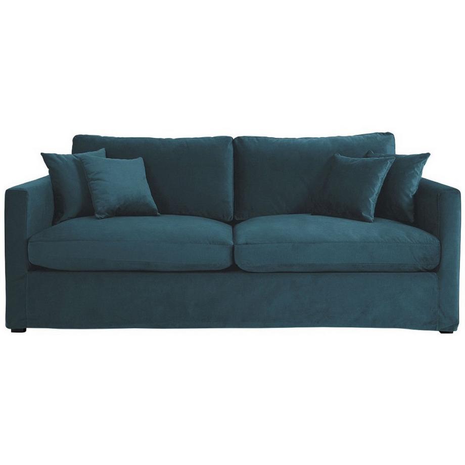 Canapé Angie velours bleu paon 215