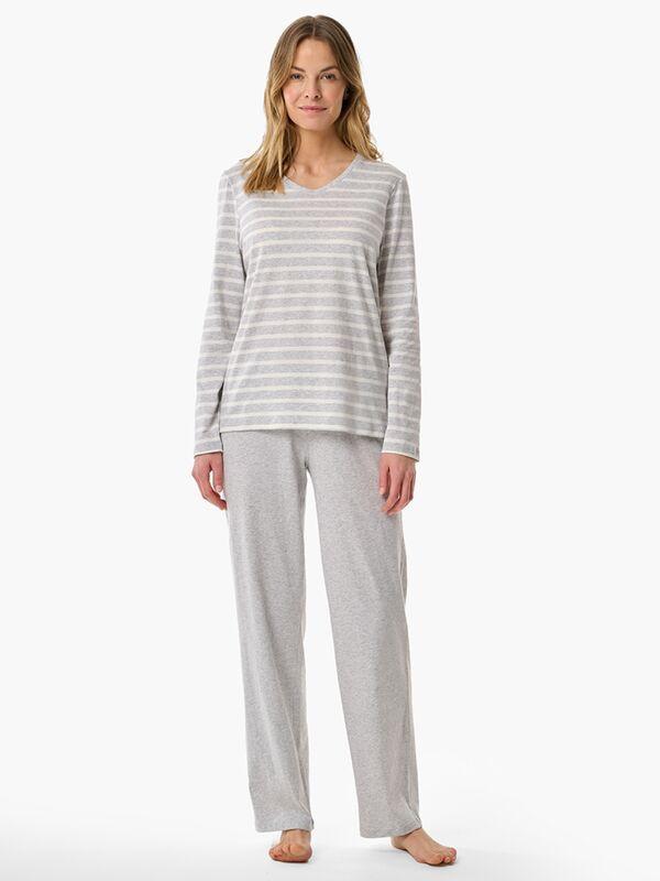 Schiesser Pigiama Rigato Maniche Lunghe Scollo a V  