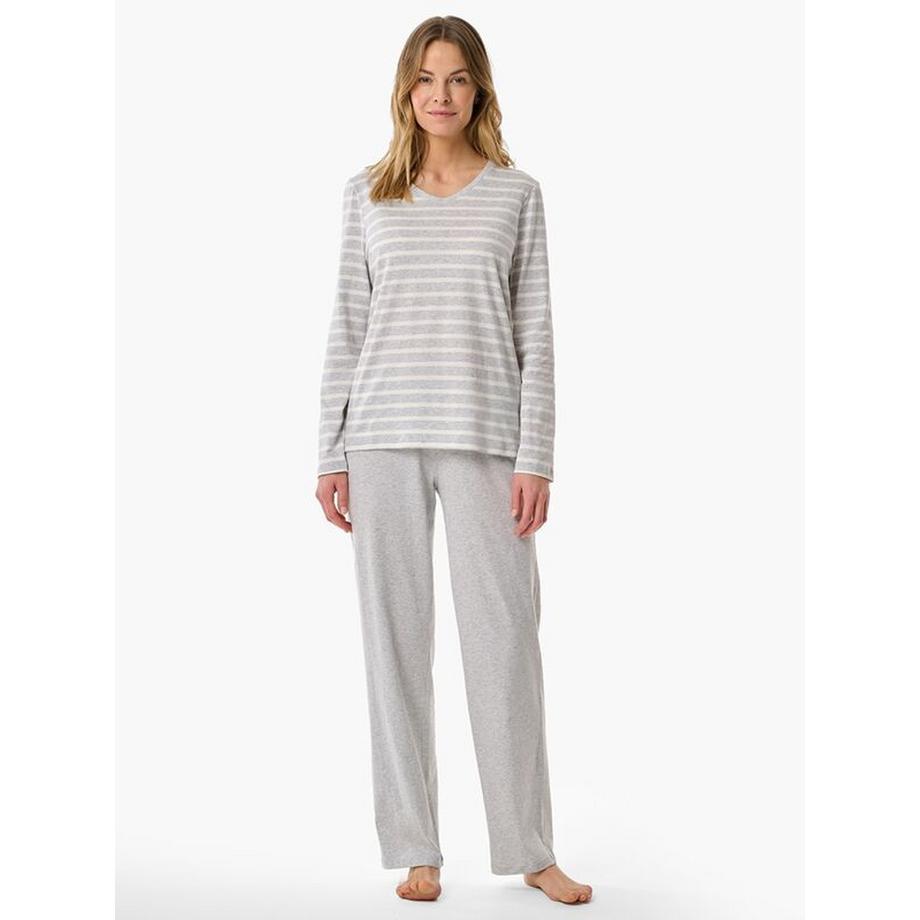 Schiesser Pigiama Rigato Maniche Lunghe Scollo a V  