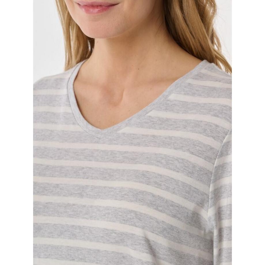 Schiesser Pigiama Rigato Maniche Lunghe Scollo a V  