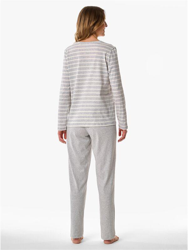 Schiesser Pigiama Rigato Maniche Lunghe Scollo a V  