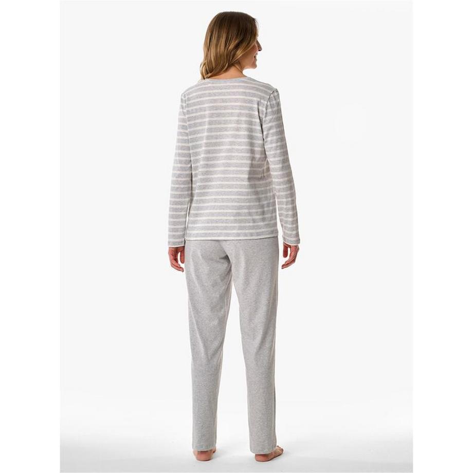 Schiesser Pigiama Rigato Maniche Lunghe Scollo a V  