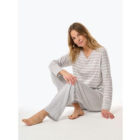 Schiesser Pigiama Rigato Maniche Lunghe Scollo a V  