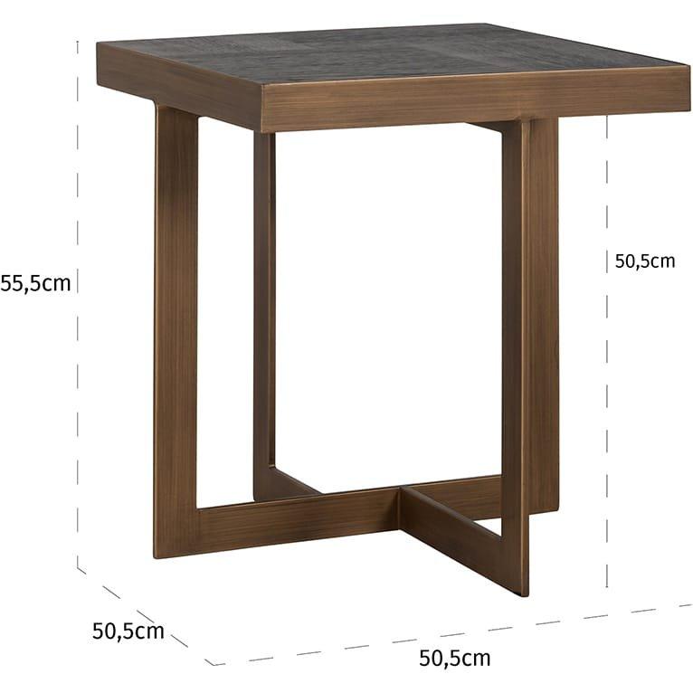 mutoni Table d'appoint Cambon marron foncé brossé or 50  