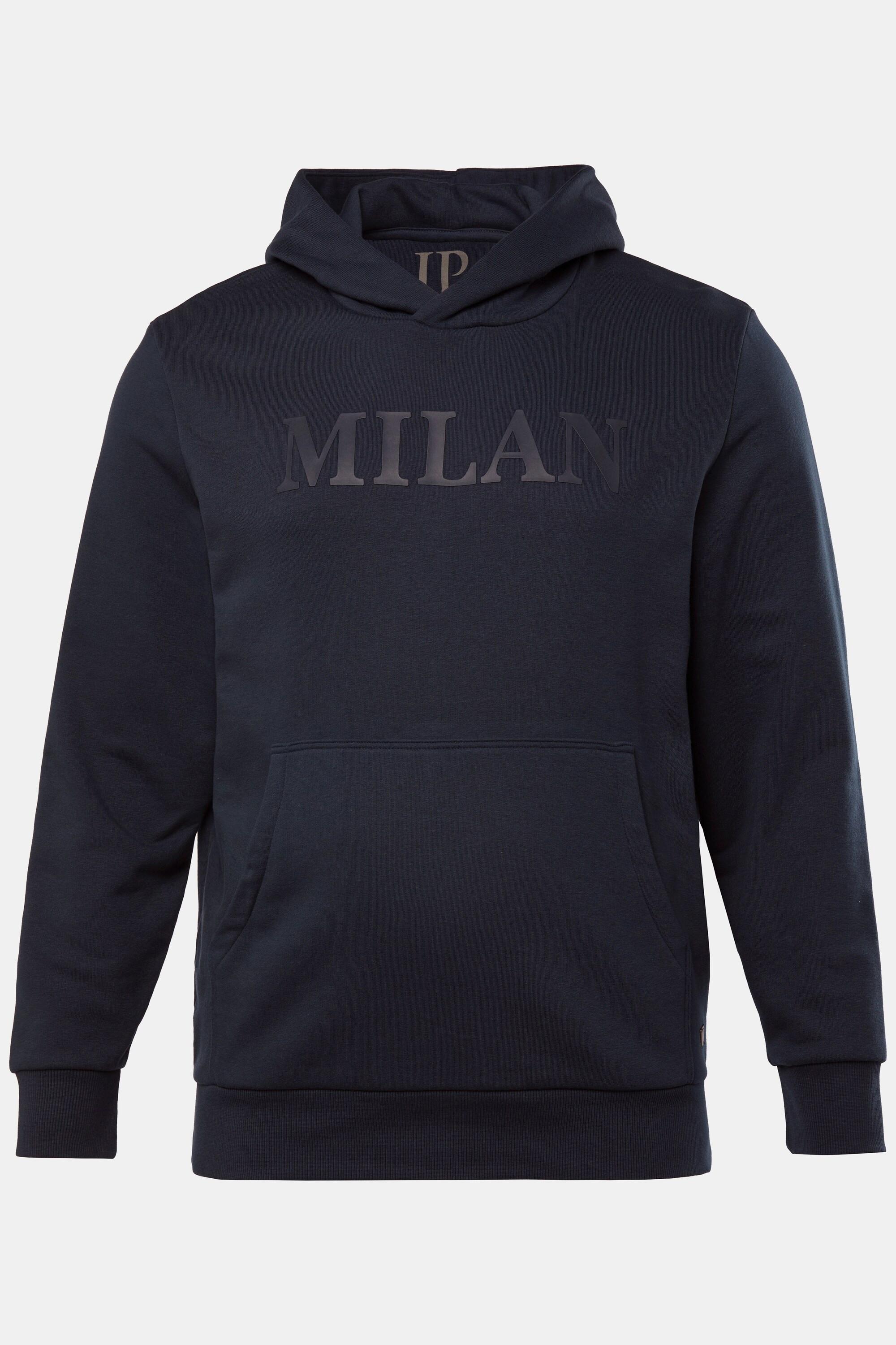 JP1880 Hoodie mit Brust-Print Kapuze und Kängurutasche  