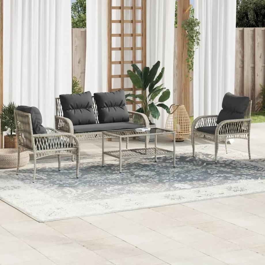 VidaXL set divano da giardino Polirattan  