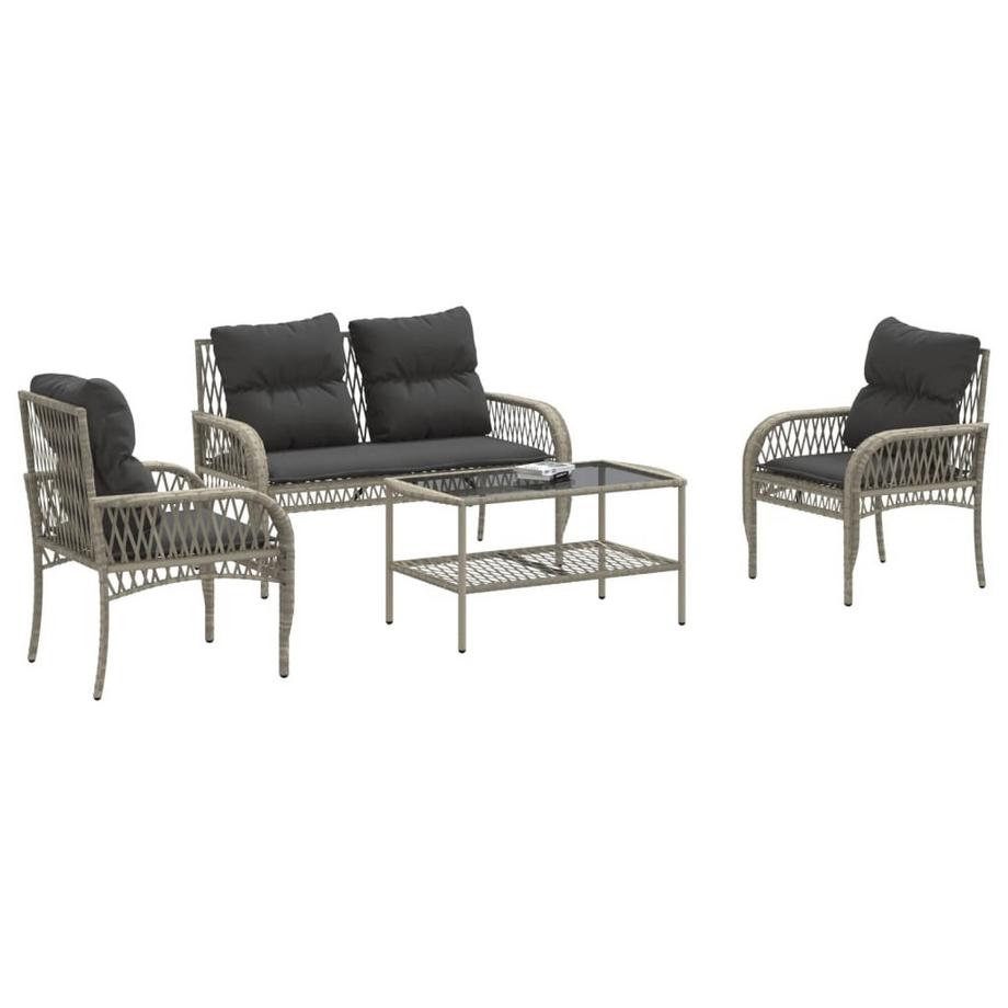 VidaXL set divano da giardino Polirattan  