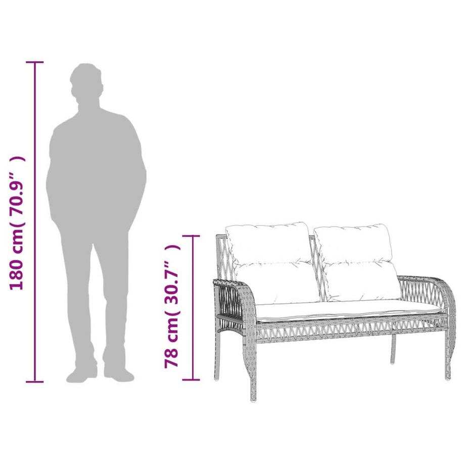 VidaXL set divano da giardino Polirattan  