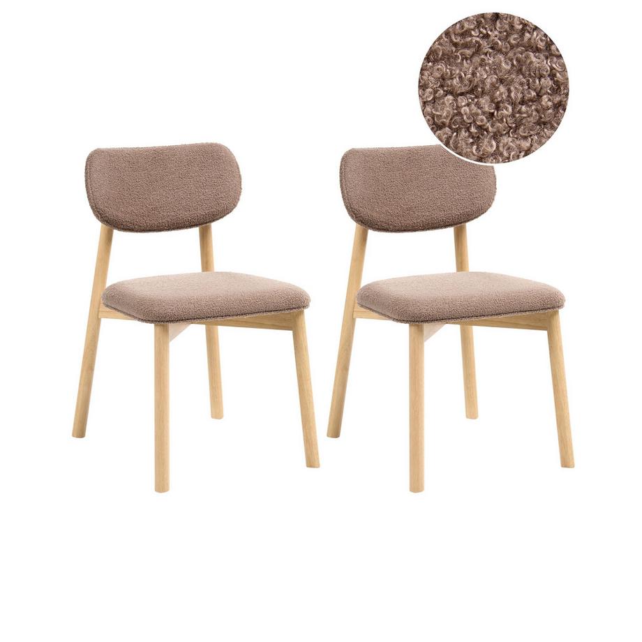 Esszimmerstuhl 2er Set aus Bouclé Retro MILLS