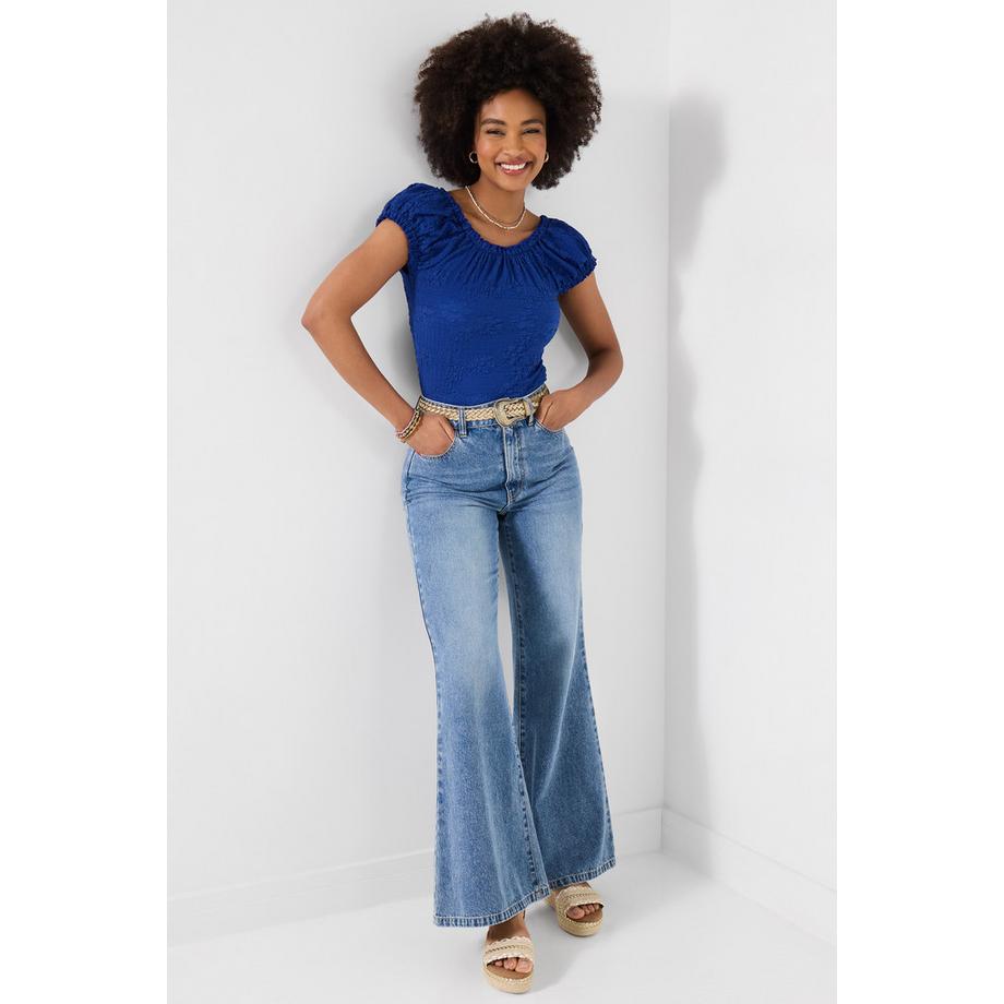 Joe Browns Top in Jersey Strutturato con Collo Elastico  