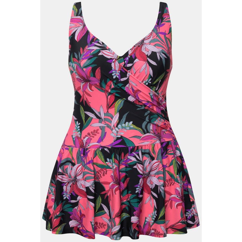 Ulla Popken Robe de bain imprimé feuilles bonnets souples armatures  