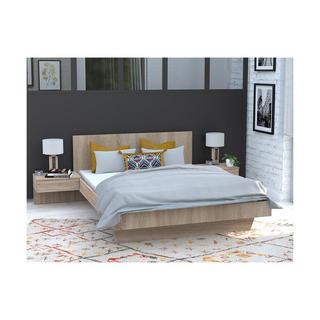 Vente-unique Bett MARVELLOUS mit integrierten Nachttischen Eiche  