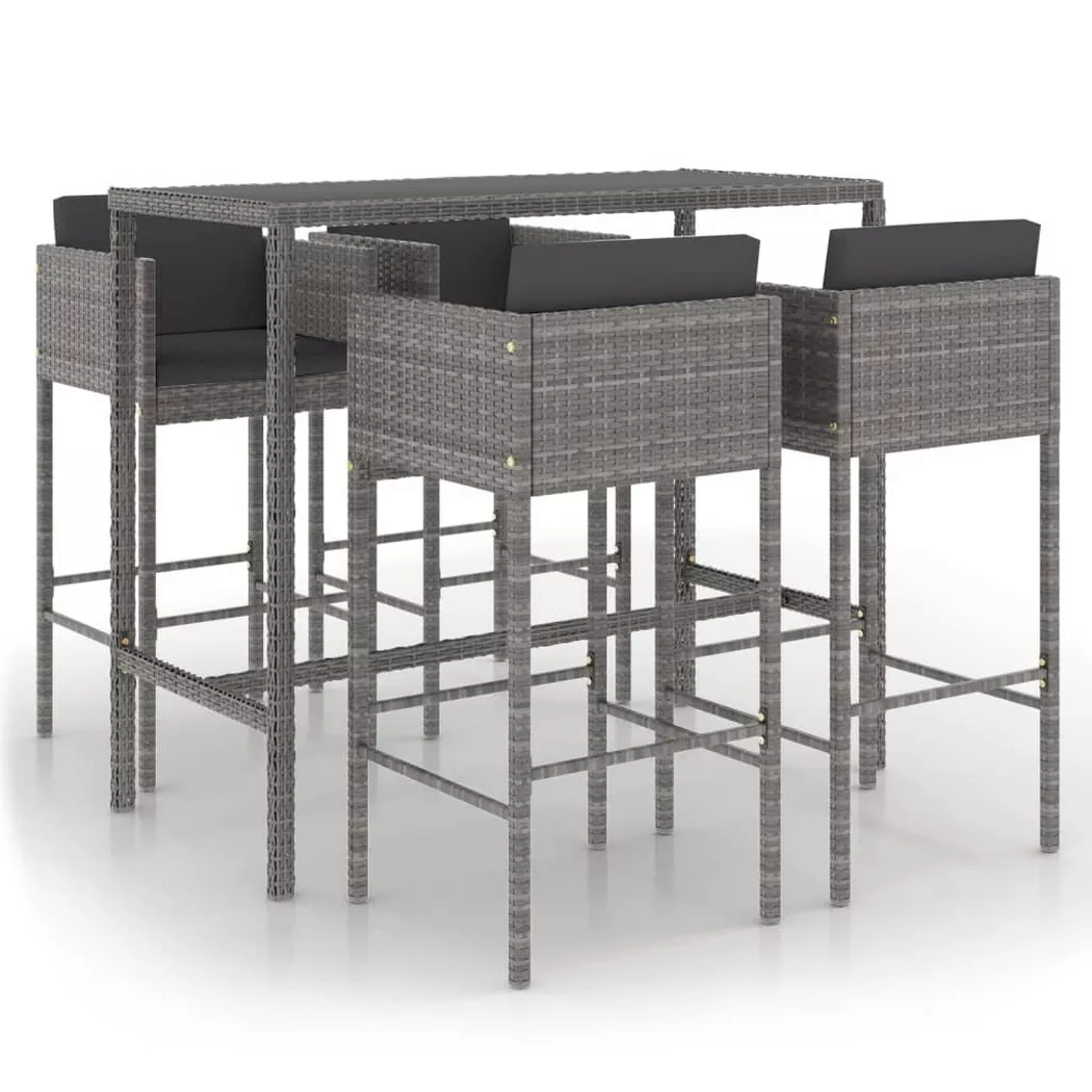 VidaXL - Garten-bar-set poly-rattan, One Size, Grau