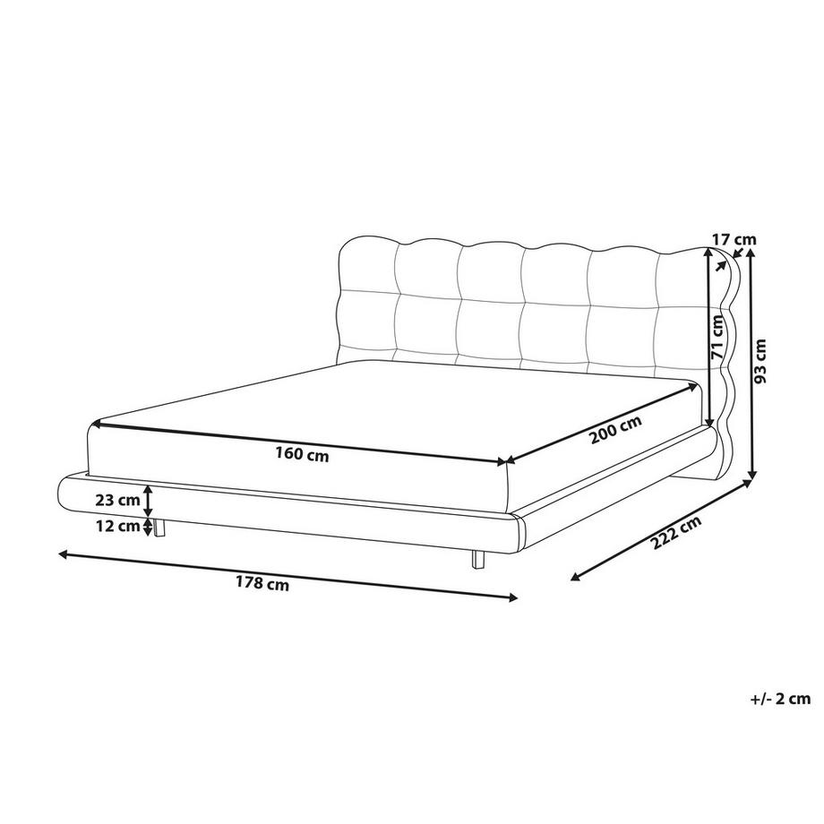 Beliani Lit avec sommier en Tissu Minimaliste SOULISSE  