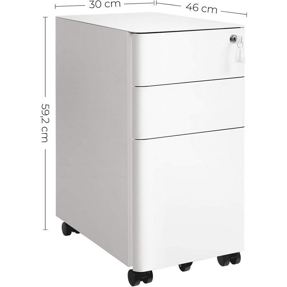 Songmics Caisson à roulettes avec tiroirs verrouillables  