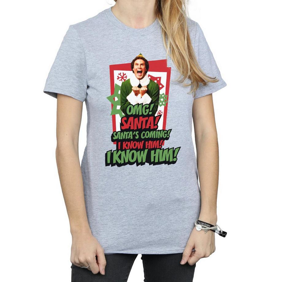 Elf OMG Santa Bedrucktes T-Shirt  