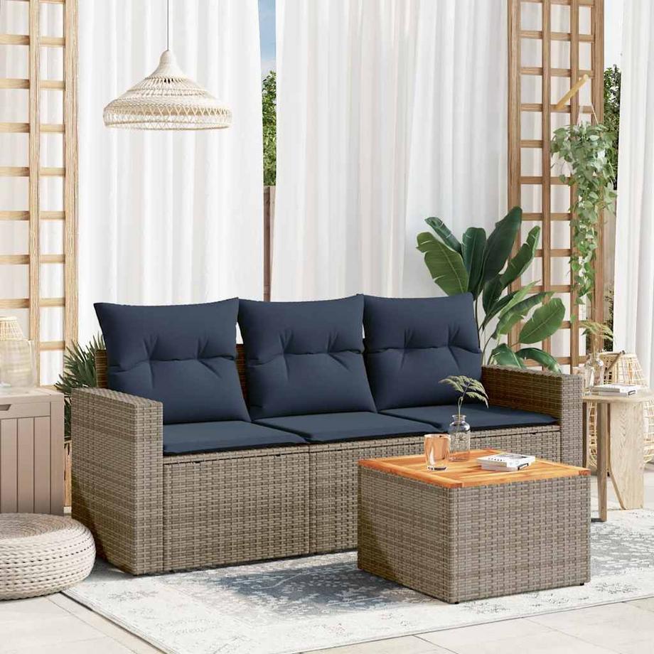 VidaXL set divano da giardino Polirattan  