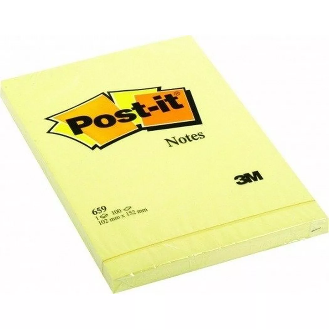 Post-It - POST-IT Block 102x152mm 659Y gelb/100 Blatt, 152x102mm