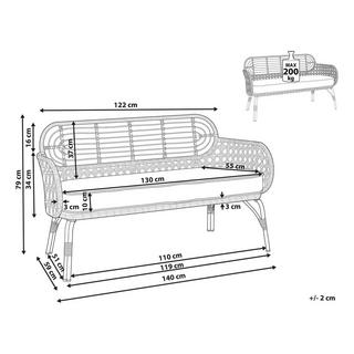 Beliani 2 Sitzer Sofa aus PE Rattan Boho PRATELLO  