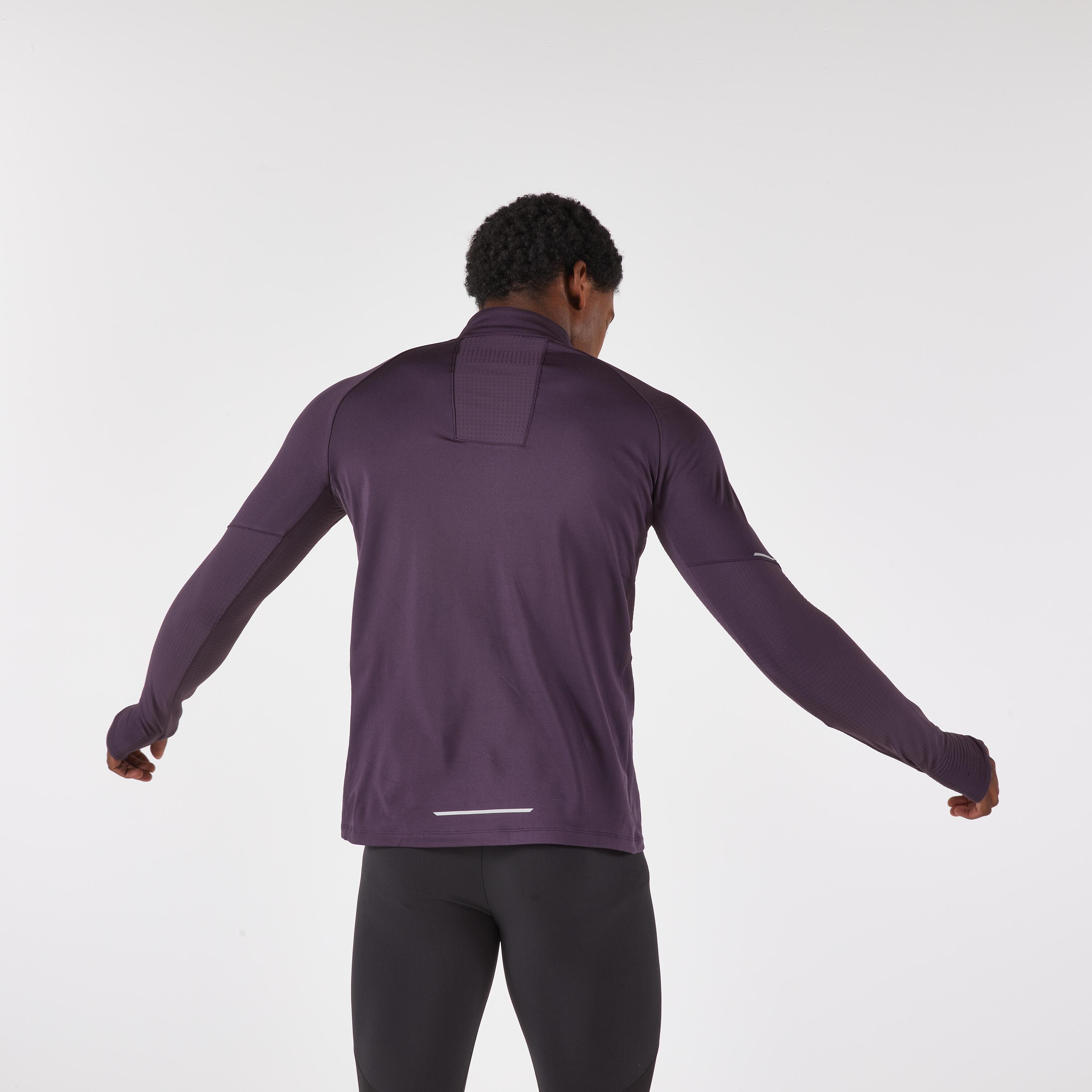 KIPRUN  T-shirt de running manches longues homme avec demi-zip synthétique 