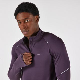 KIPRUN  T-shirt de running manches longues homme avec demi-zip synthétique 