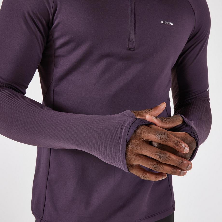 KIPRUN  Laufshirt Langarm  mit Halb-RV synthetisch 
