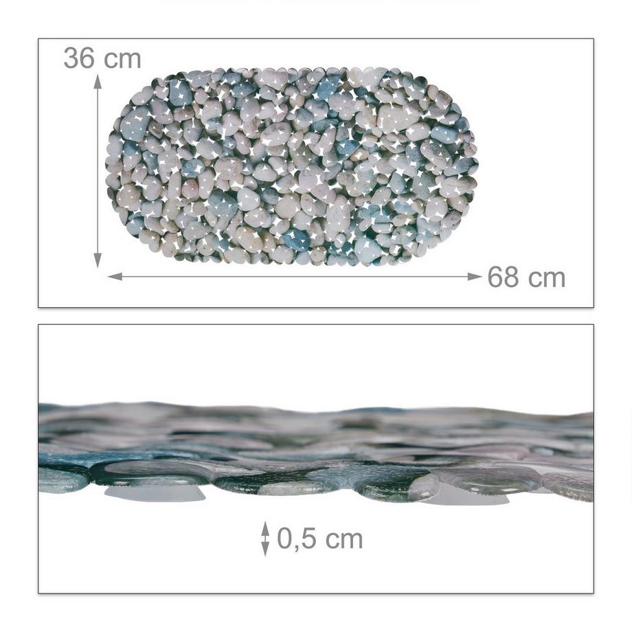 Northix Anti-Rutsch-Badematte Stein-Design  