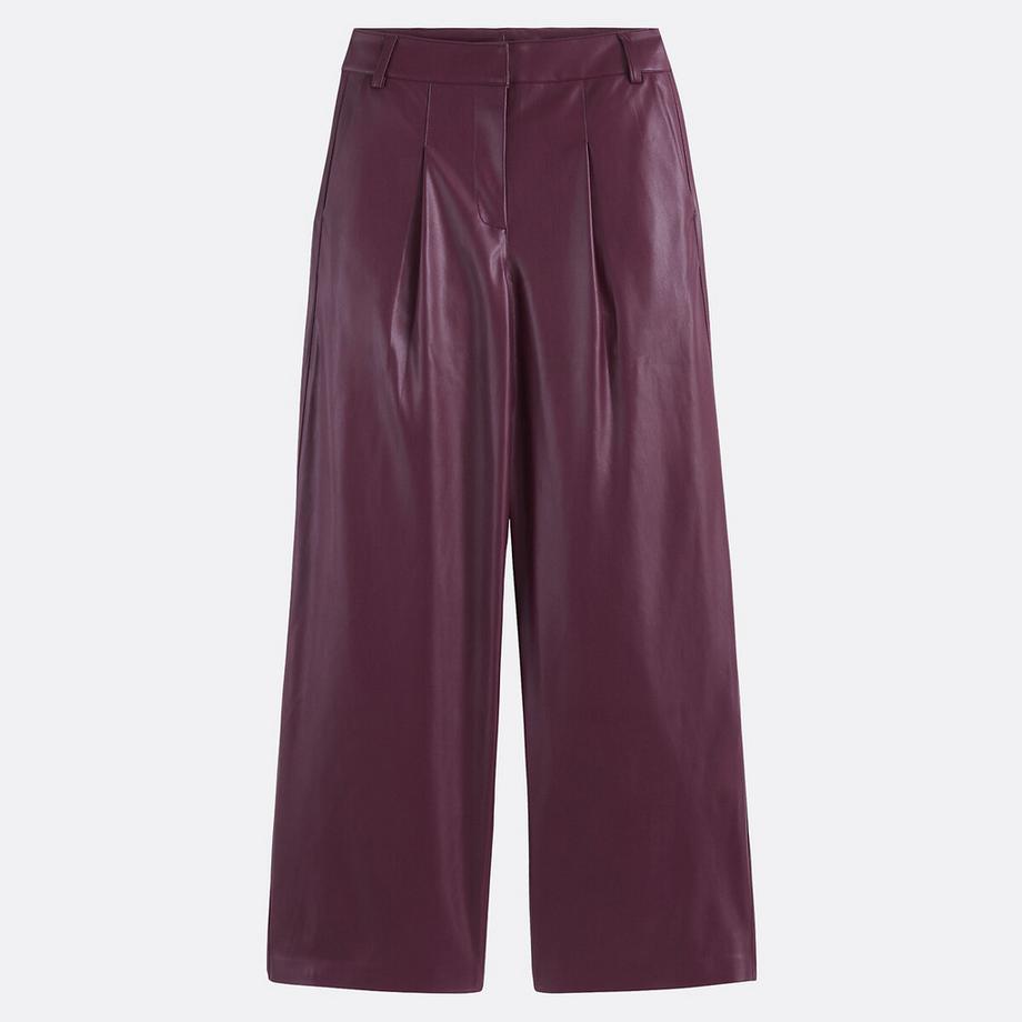 La Redoute Collections Pantalon large à pinces en simili  
