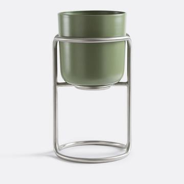 Cache-pot sur pied métal fer Ø26 cm