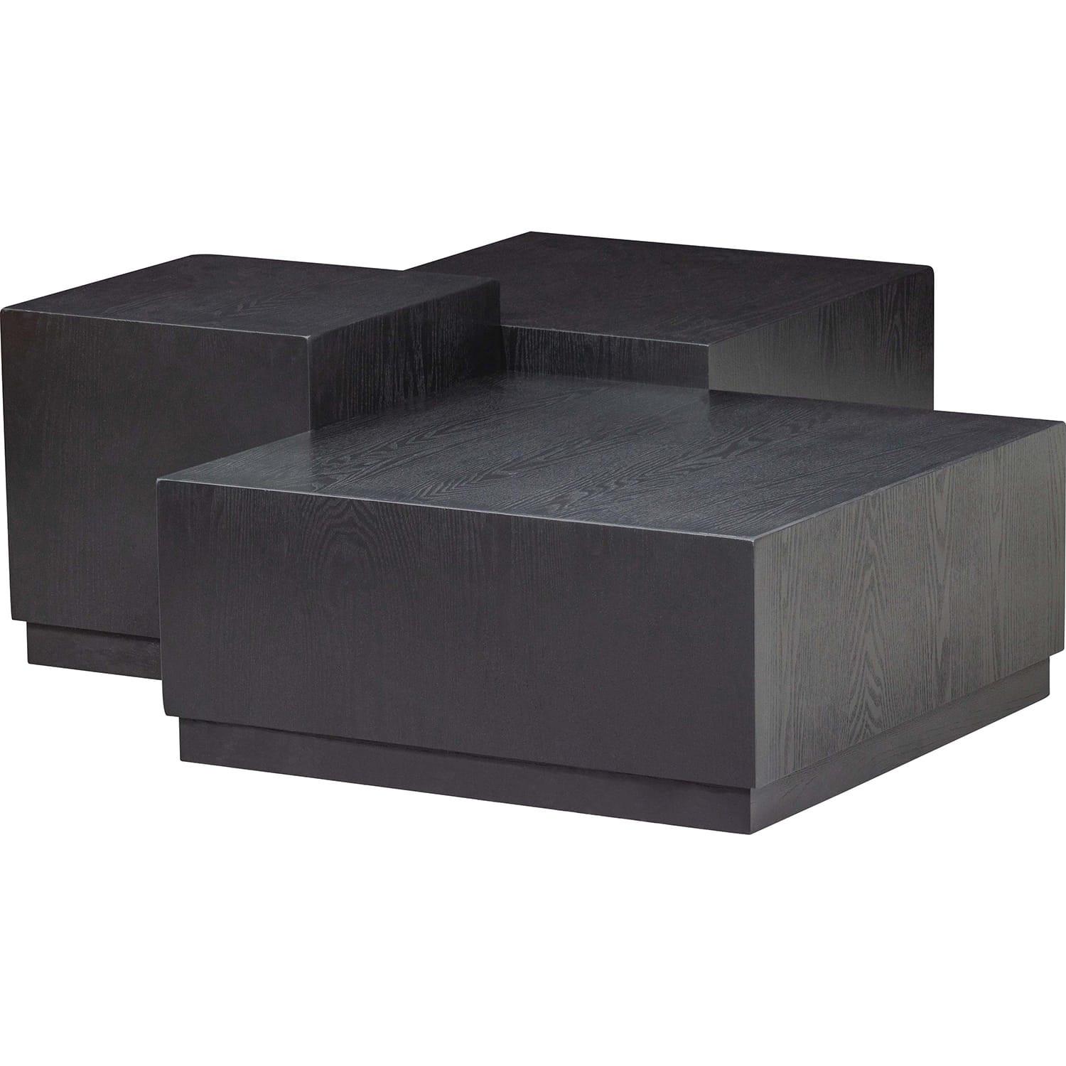 mutoni Table d'appoint Pim noir (set de 3)  